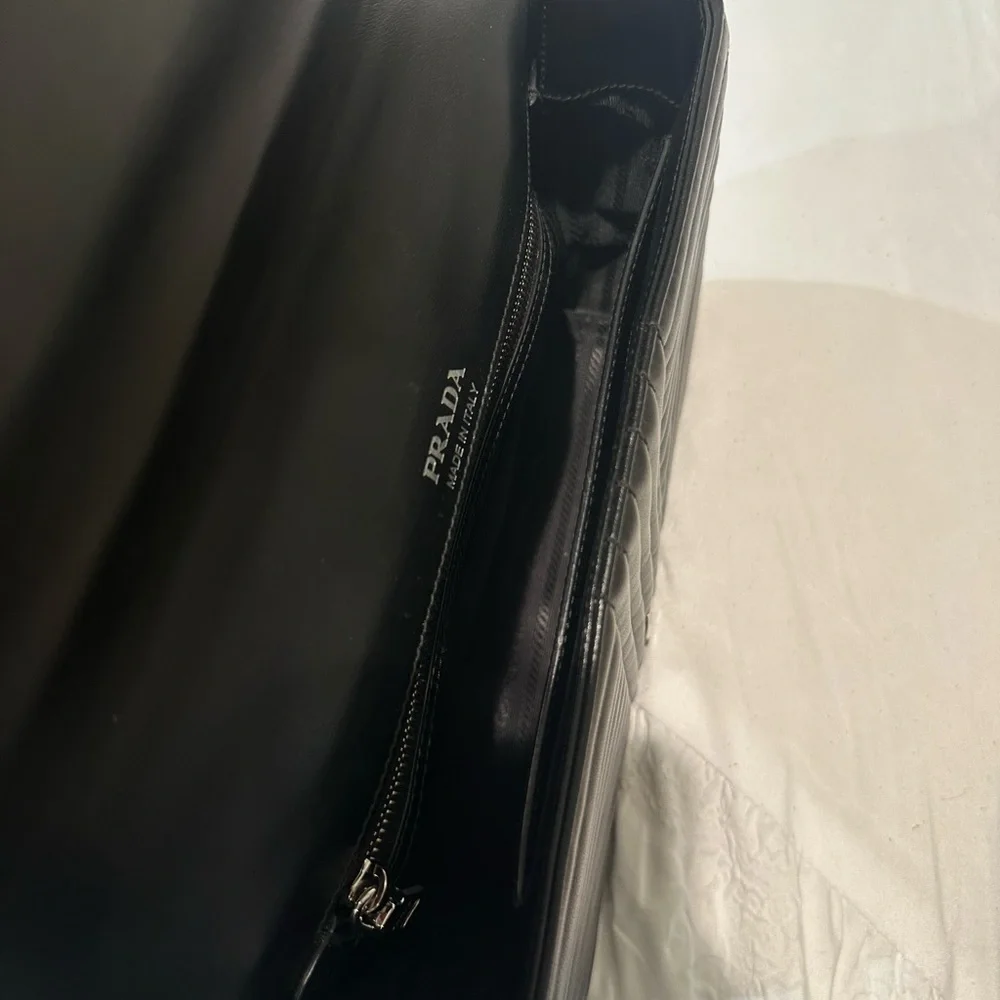 Prada Pattina Black Soft Calf Impun Handbag. - Picture 4 of 9